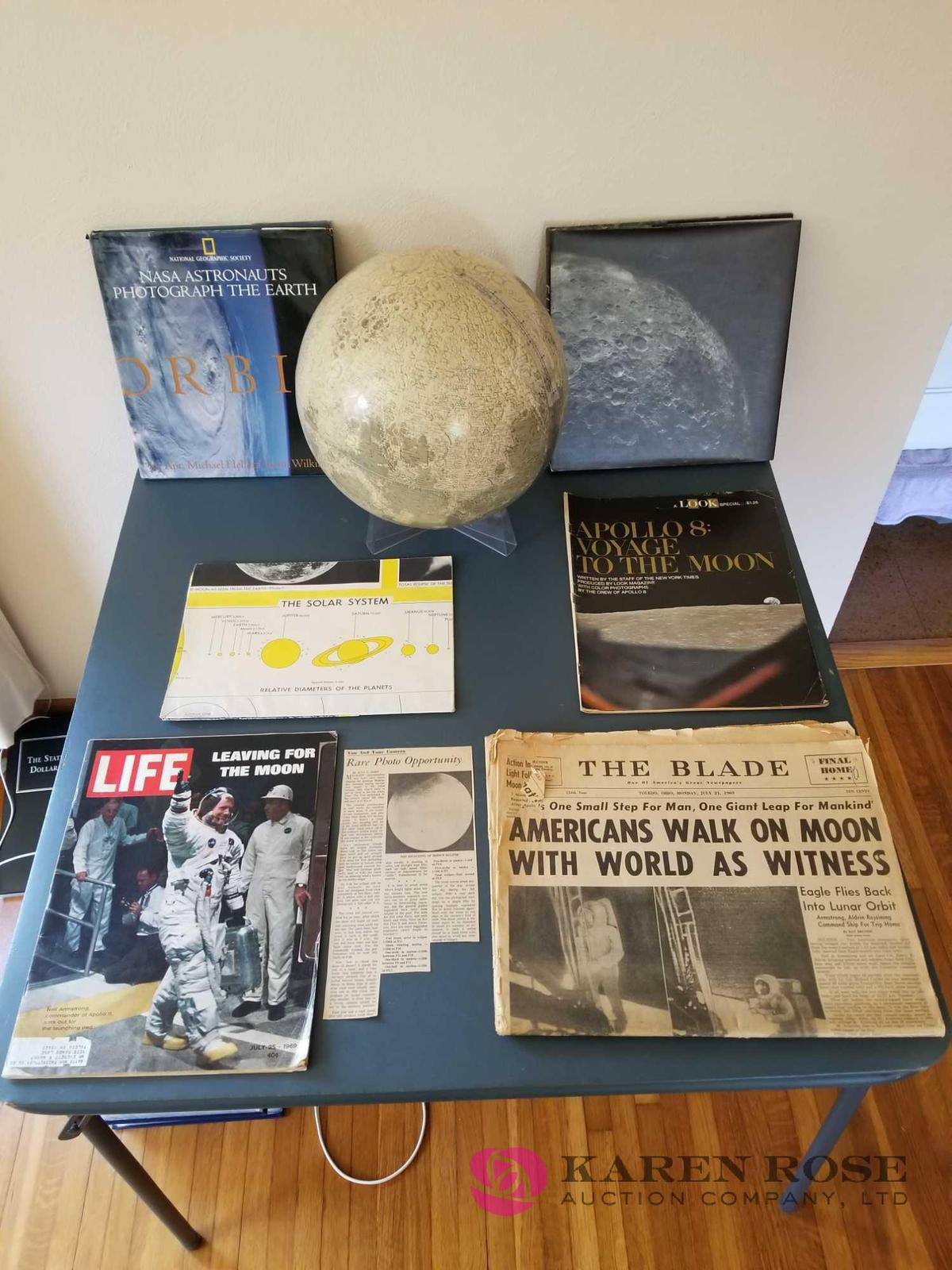 Moon Globe and Ephemera