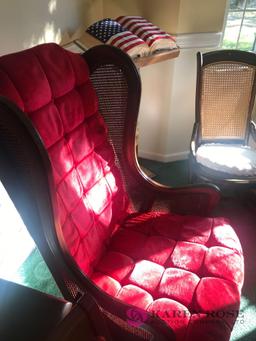 2- vintage upholstery chairs red velvet
