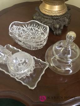 Crystal glass perfume bottle/candy dishes/ powder dish