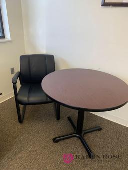 Chair and small round table room #1