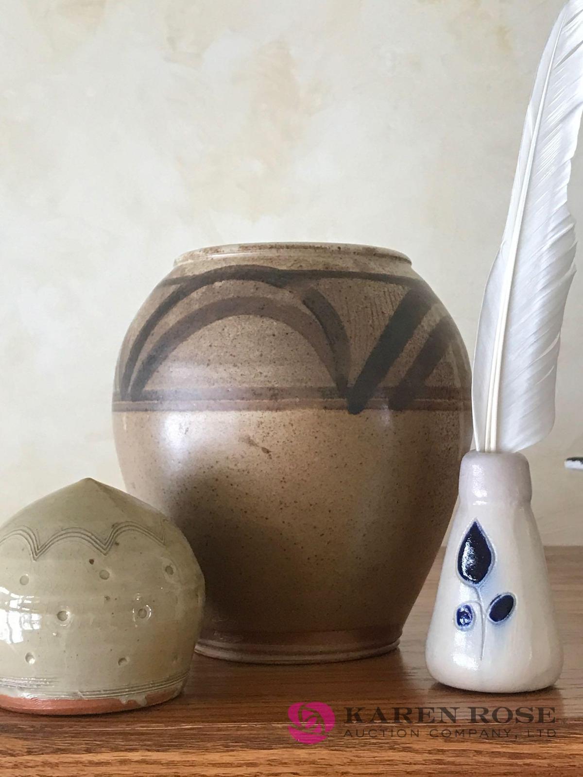 3- vintage Holmes county pottery vases