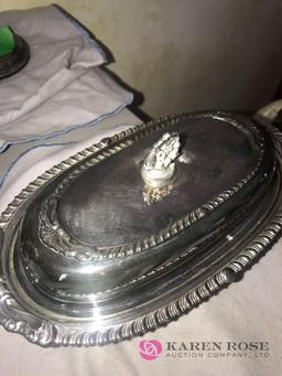 Silverplated butter dish