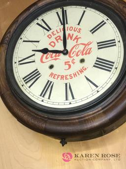 Original old Coca Cola 5 CENT wooden clock