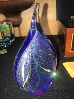signed glass paperweight