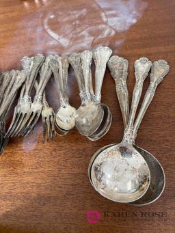 Large lot of flatware marked nickel silver