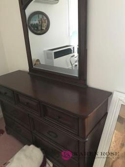 Wooden dresser with mirror