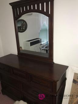 Wooden dresser with mirror