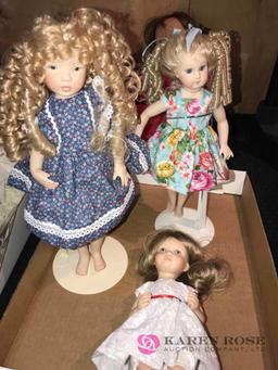 3- porcelain dolls