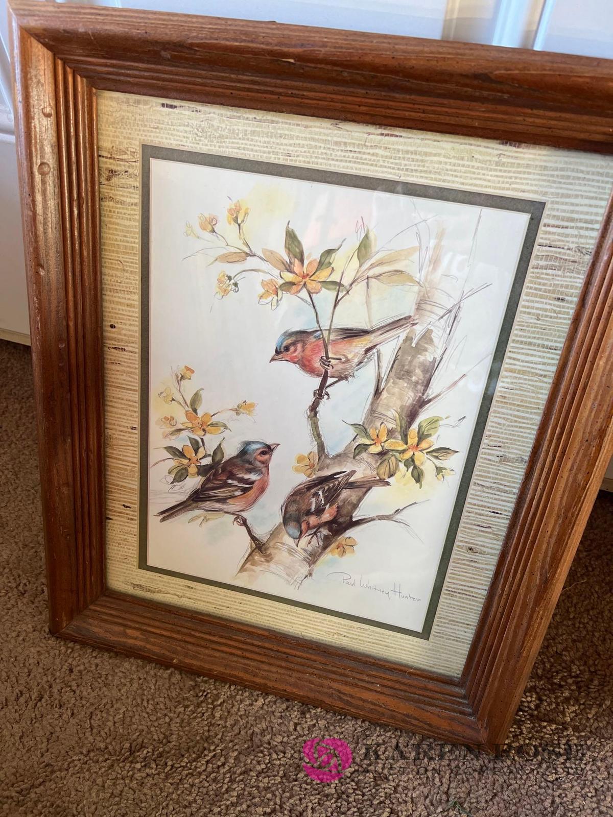 Framed bird picture by Paul Whitney Hunter