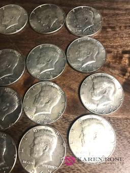 24- 1960s Kennedy half dollars 1-1964/ 23- 1965-1969