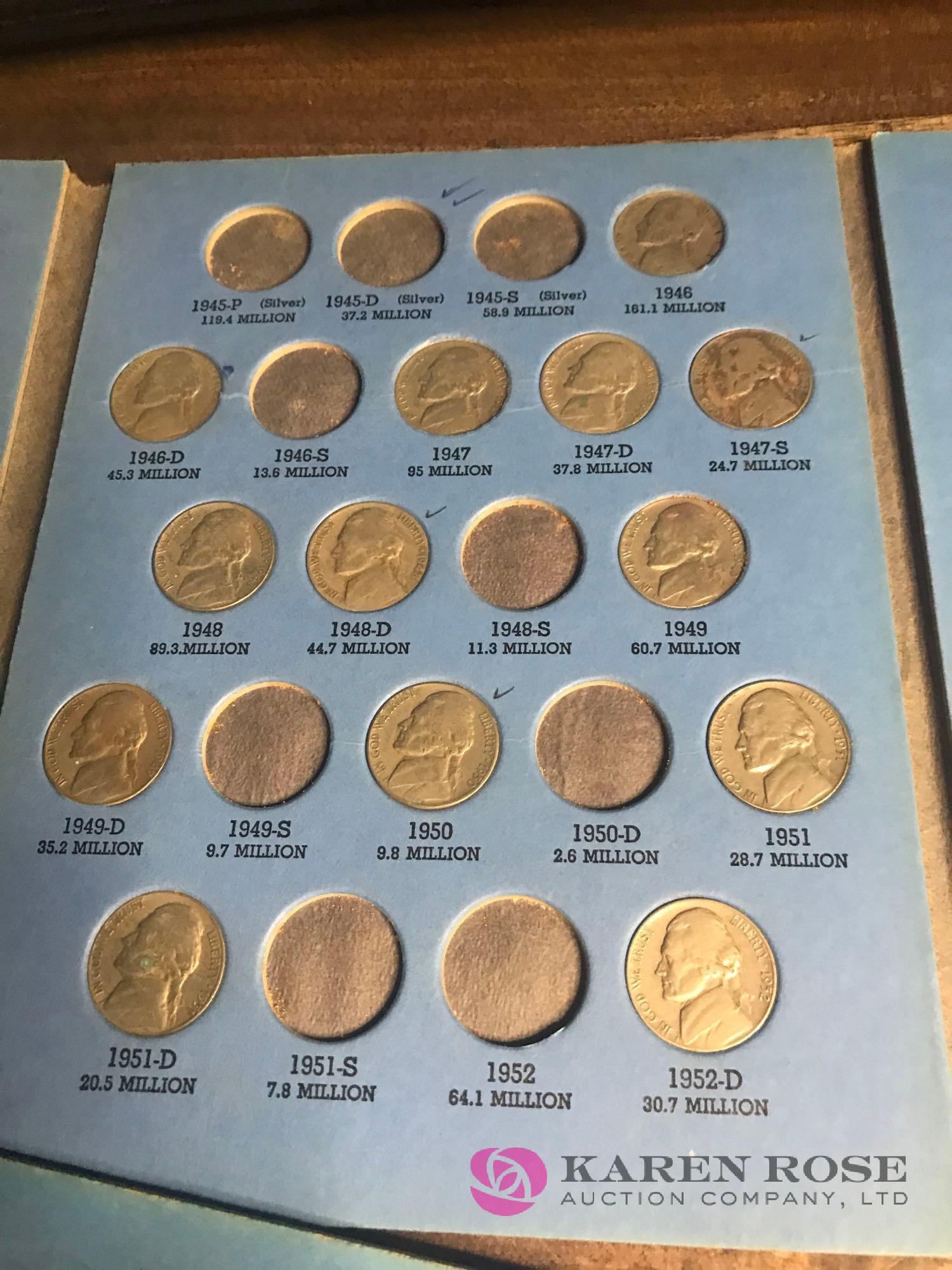 3- Nickel books partial filled Jefferson-Buffalo nickels