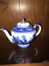Doulton Watteau flow blue tea pot