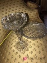 9in crystal glass dish/ compote