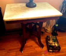 Vintage Marble top table 30 in tall