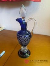 vintage Libby blue glass small decanter