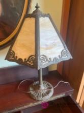 Vintage Slag glass Pannel lamp