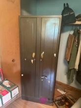 Metal cabinet with wood