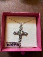 sterling silver cross necklace new