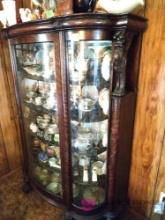 48x64 curved glass vintage Creole cabinet