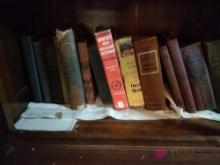 shelf of vintage music and music books
