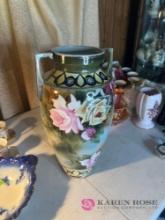vintage ESO Hand Painted Nippon Vase flower print