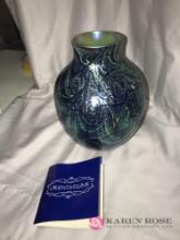 Orient & Flume Art glass 8 in vase Amethyst irissene signed/ numbered