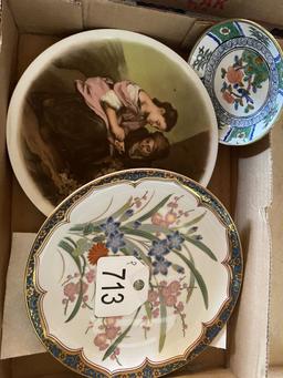 Painted Plates & Bowl (3)