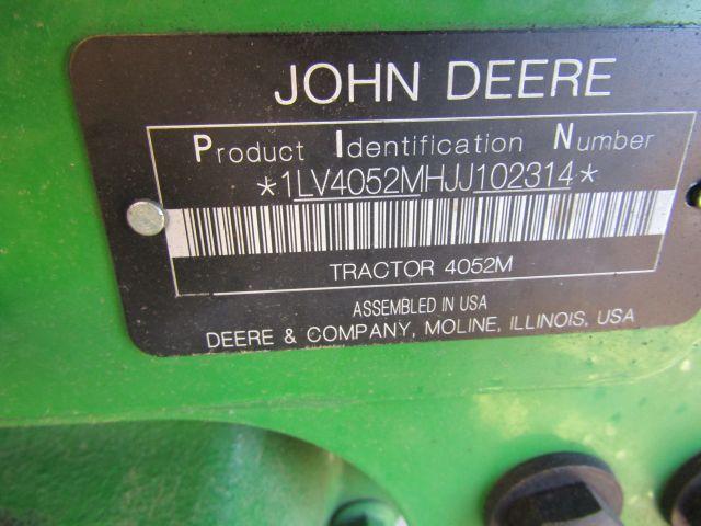 John Deere 4052M Tractor, 2018