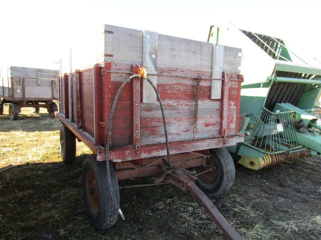 Red Wooden Barge Wagon w/ Hoist