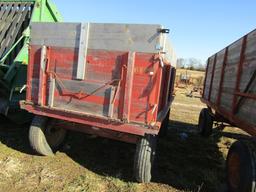 Red Wooden Barge Wagon w/ Hoist