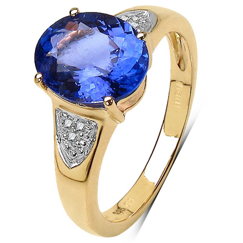 *Fine Jewelry 14 kt. White/Yellow Gold, 2.60CT Tanzanite And Diamond Ring