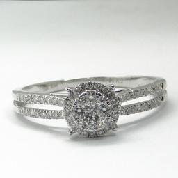 *Fine Jewelry 14 kt. White Gold, 0.44CT Round Cut Diamond Ring