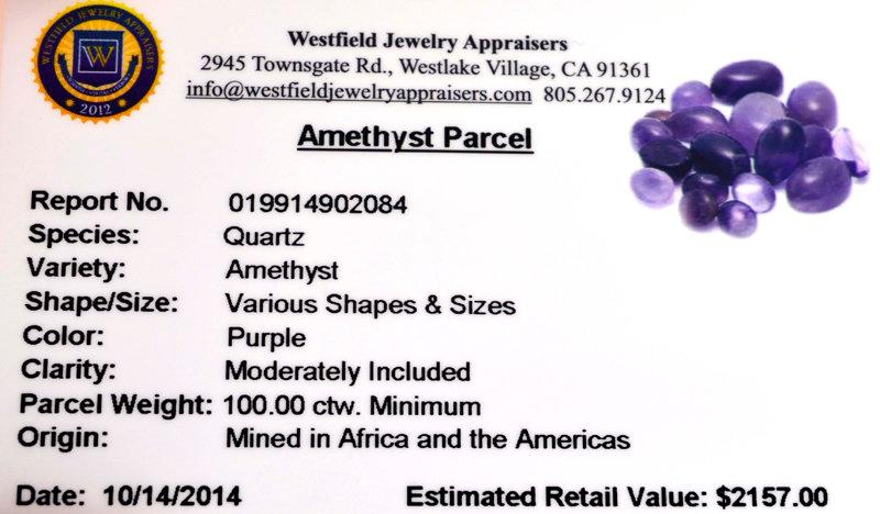 APP: 2.2k 100.00CT Various Shapes & Sizes Amethyst Parcel