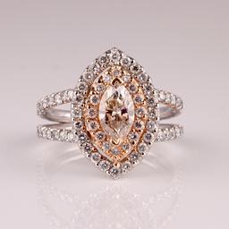 APP: 19.5k *14 kt. White/Rose Gold, 1.75CT Diamond Ring