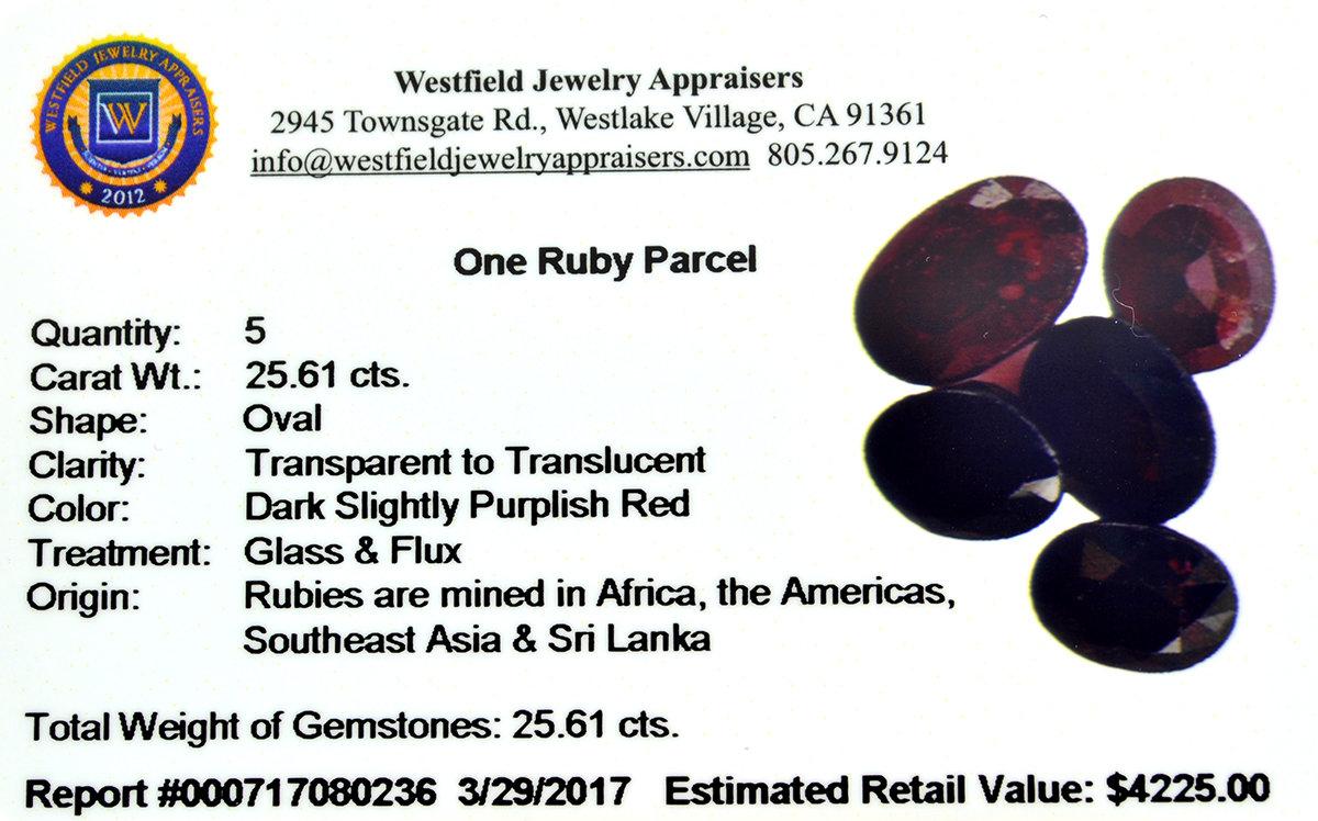 APP: 4.2k 25.61CT Oval Cut Ruby Parcel