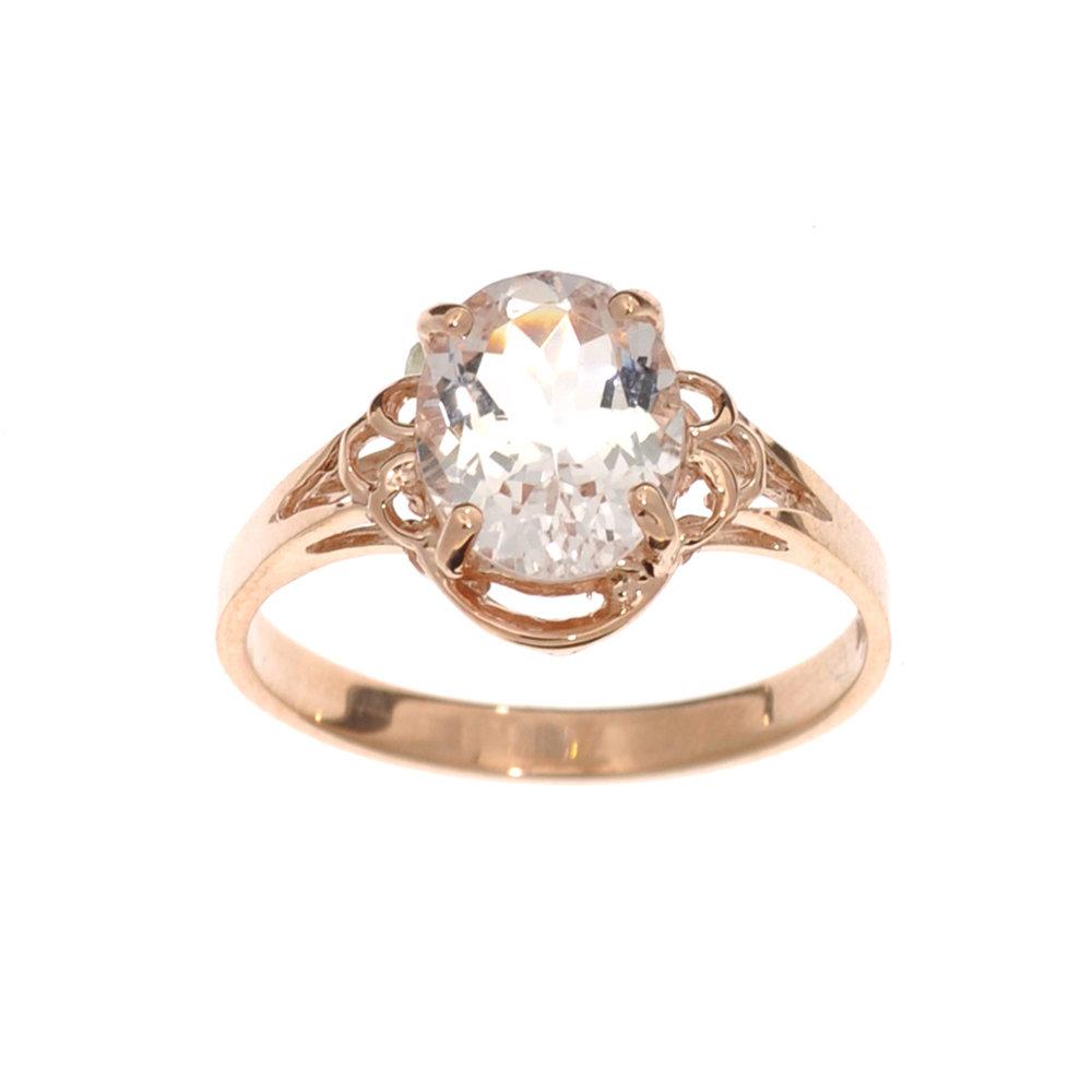 APP: 1.4k Fine Jewelry 14KT Gold, 1.65CT Oval Cut Morganite Ring