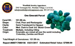 APP: 7.6k 101.09CT Various Shapes Green Emeral Parcel- Great Investment-