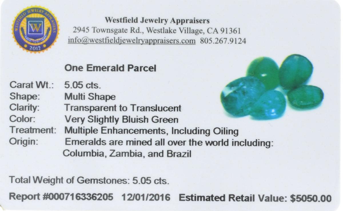 APP: 5k 5.05CT Multi Shape Emerald Parcel