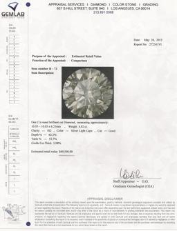 APP: 49.5k *Fine Jewelry 4.02CT Round Brilliant Cut Diamond Gemstone (VG B-73)