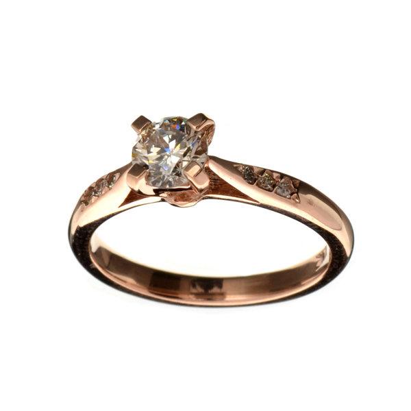 APP: 5.4k Fine Jewelry 14 kt. Rose Gold, 0.45CT Round Cut Diamond Ring