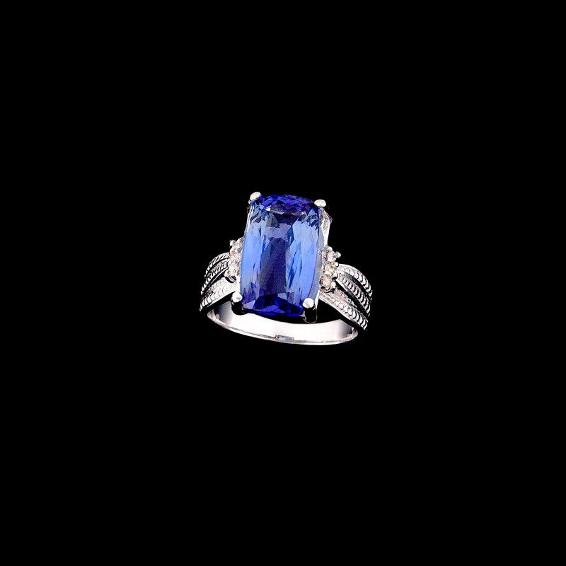 APP: 13k Fine Jewelry 14kt White Gold, 7.06CT Tanzanite And Diamond Ring