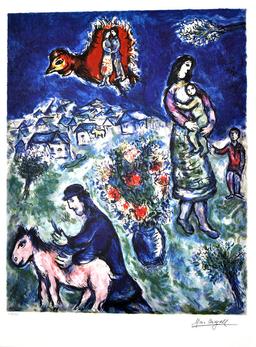 MARC CHAGALL (After) Sur La Route du Village Print, 130 of 500