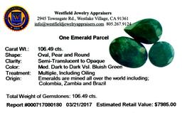 APP: 8k 106.49CT Various Shapes Green Emeral Parcel- Great Investment-