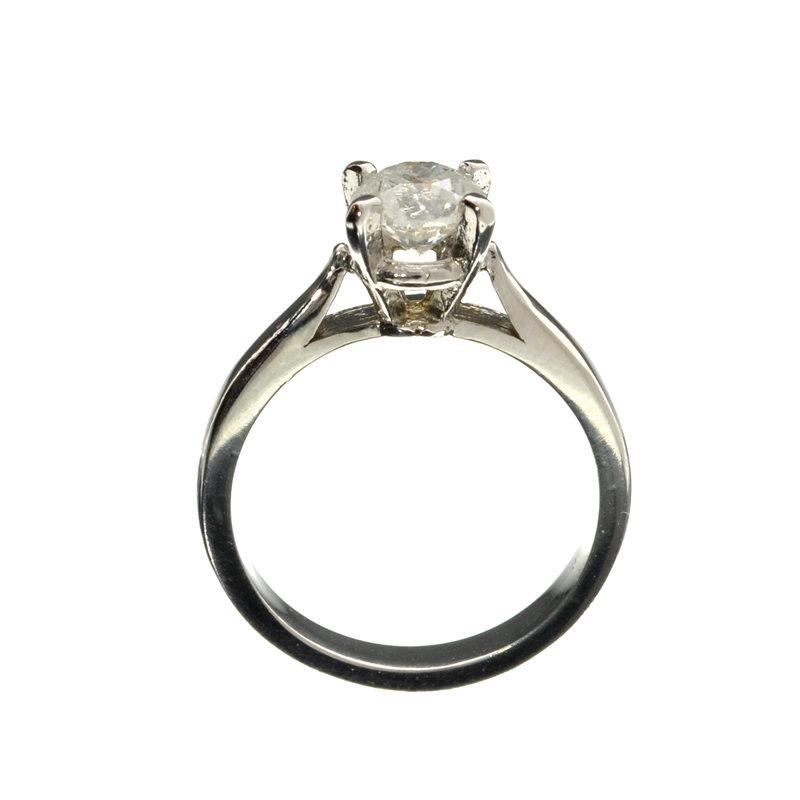 APP: 7k 14 kt. White Gold, 1.02CT Round Cut Diamond Ring