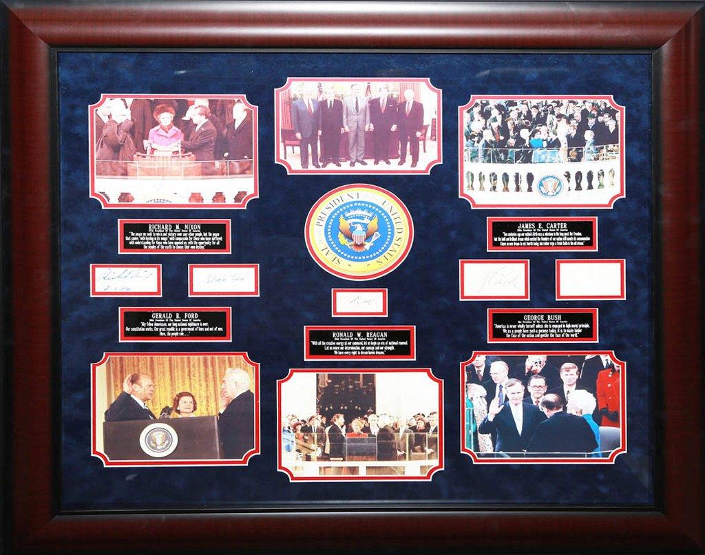 5 Presidents Collage with Signatures