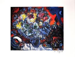 MARC CHAGALL (After) Bouquet de Fleurs et Amants Print, I39 of 500