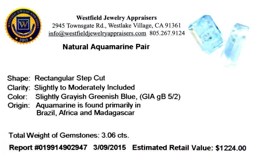 APP: 1.2k 3.06CT Rectangular Cut Natural Aquamarine Parcel