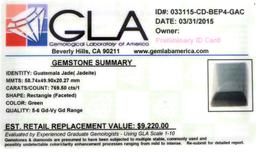 APP: 9.2k 769.50CT Rectangle Cut Green Guatemala Jade Gemstone