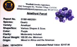 APP: 2.2k 100.00CT Various Shapes And Sizes Amethyst Parcel