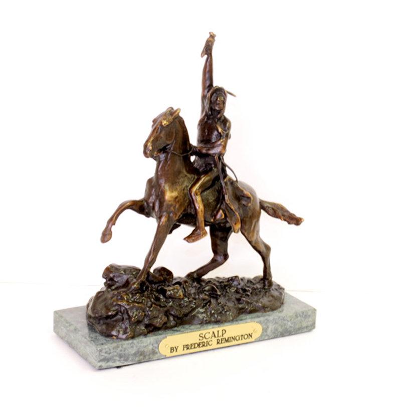 Scalp- By Frederic Remington-Bronze Reissue